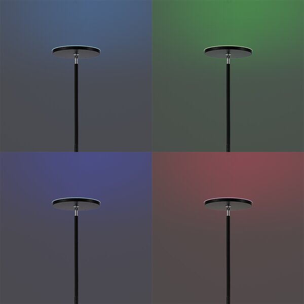 Lampă de podea modernă neagră, incl. LED RGB cu dimmer și telecomandă - Sjors