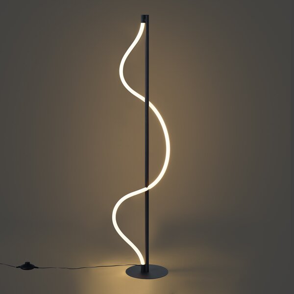 Lampă de podea modernă neagră, incl. LED, cu dimmer în 3 trepte - Twirl