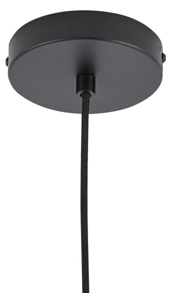 Lampă suspendată de design neagră cu sticlă fumurie - Domo