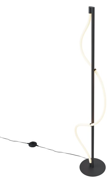 Lampă de podea modernă neagră, incl. LED, cu dimmer în 3 trepte - Twirl