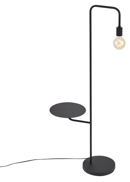 Lampă de podea modernă neagră cu masă rotundă - Ostrich