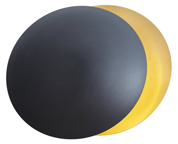 Lampă de perete modernă neagră cu auriu 34,5 cm 2 lumini - Sunrise