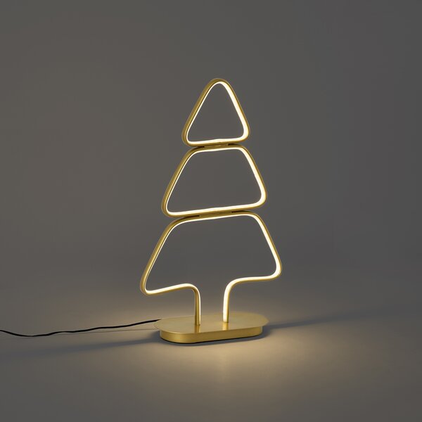Lampă de masă de Crăciun, aurie, tip brad, cu LED inclus - Arbre