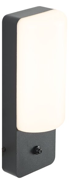 Lampă de perete de exterior neagră cu senzor crepuscular, inclusiv LED - Shift