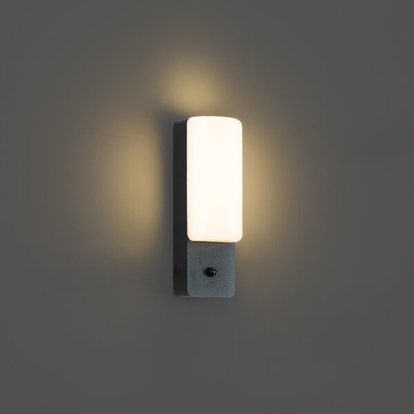 Lampă de perete de exterior neagră cu senzor crepuscular, inclusiv LED - Shift