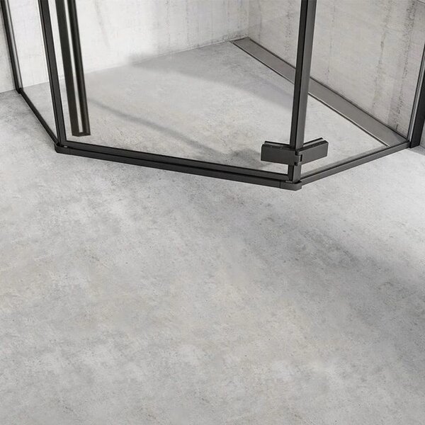 Rea Diamond Black, cabină de duș pentagonală 90 x 90 cm, sticlă transparentă de 6 mm, negru mat, REA-K5622