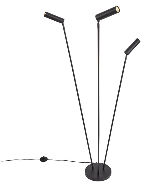 Lampă de podea modernă neagră cu 3 lumini GU10 35mm - Thomas