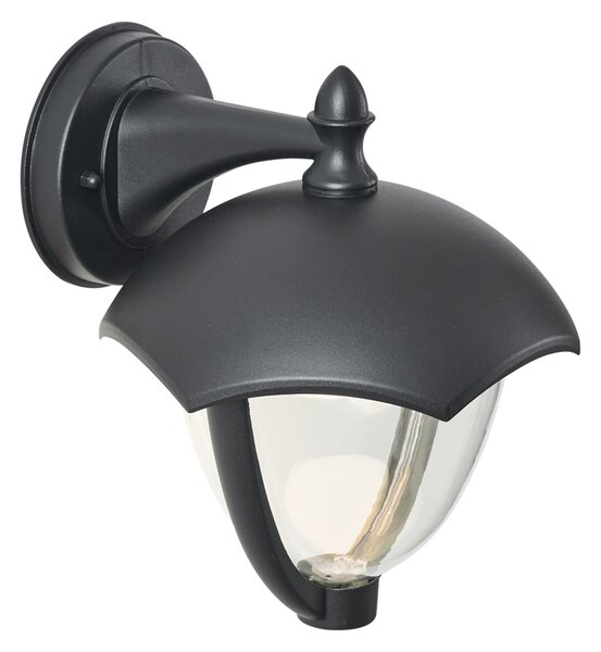 Lampă de perete inteligentă de exterior neagră cu sticlă transparentă, incluzând LED IP54 - Classica