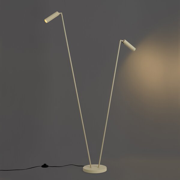 Lampă de podea modernă bej cu 2 lumini GU10 35mm - Thomas