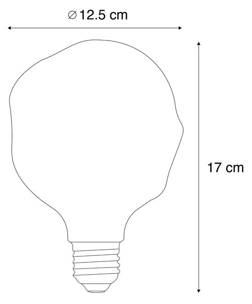 Lampă LED E27 dimabilă cu filament spiralat G125 Curcubeu 4W 200 lm 1800K
