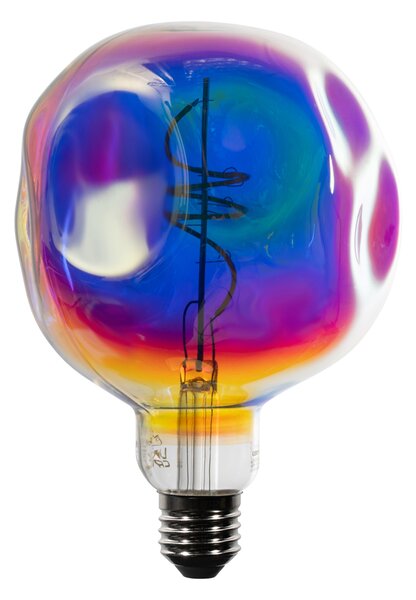 Lampă LED E27 dimabilă cu filament spiralat G125 Curcubeu 4W 200 lm 1800K