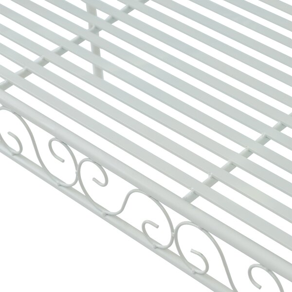 Bancuta cu 2 Locuri pentru Gradina Outsunny, Fier, Alb, 109.5x51x95.5cm | Aosom Romania