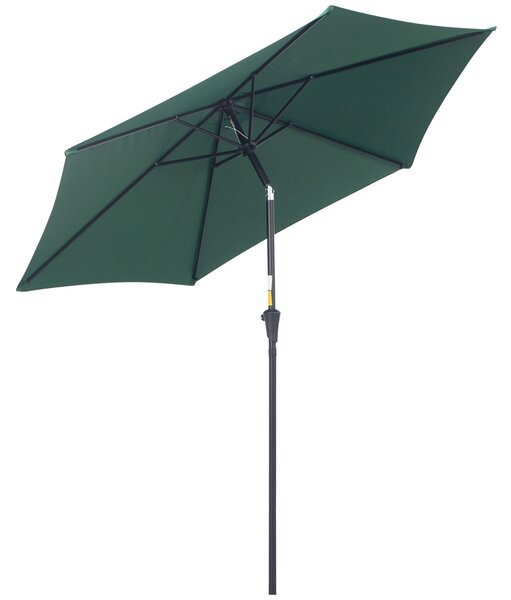 Outsunny Umbrelă Reclinabilă pentru Plajă și Grădină, Aluminiu și Poliester, Φ2.6×2.35m, Verde Închis | Aosom Romania