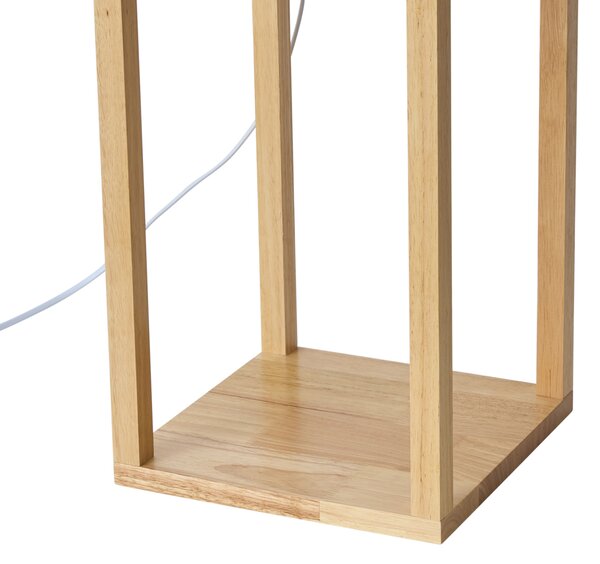 Lampă de podea modernă din lemn cu abajur bej - Stojan