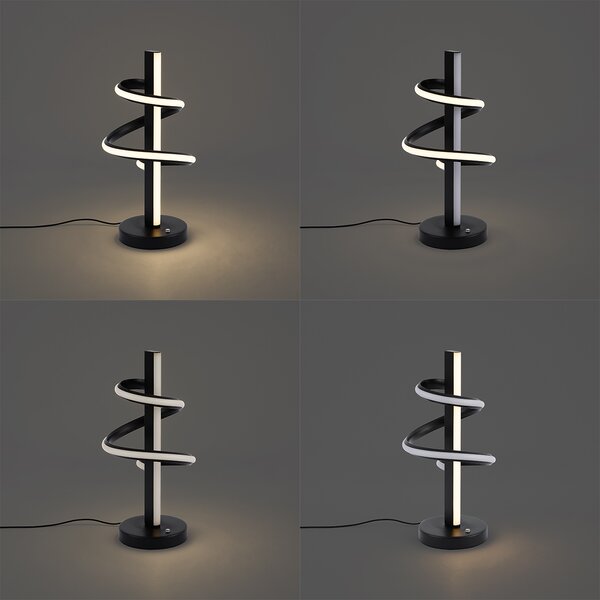 Lampă de masă de design neagră, incl. LED, cu dimmer și comutator cu 3 căi - Rolla
