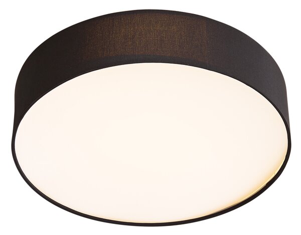Plafonieră inteligentă neagră 35cm incl. LED și telecomandă - Flat Drum