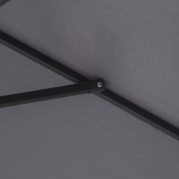 Outsunny Umbrelă de Grădină cu Manivelă, Structură din Aluminiu, Poliester Rezistent la UV, Φ2.6x2.35m, Gri și Negru | Aosom Romania