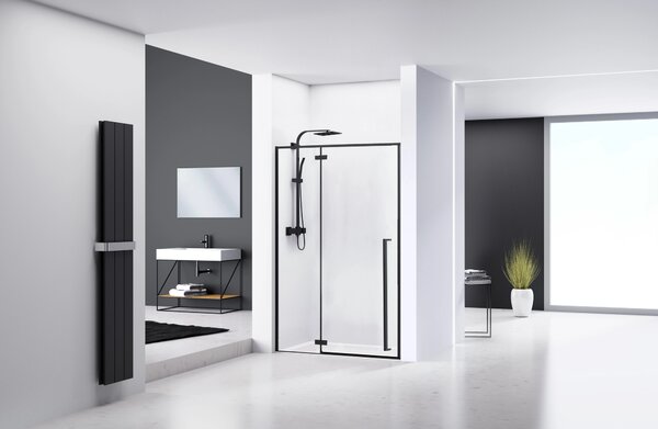 Rea Fargo Black, usa de dus cu 1 canat 110 x 195 cm, sticla transparenta de 6 mm, profil negru, REA-K6325