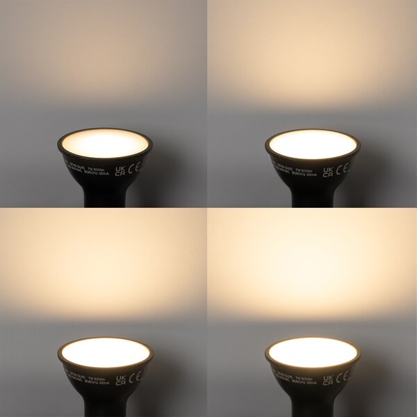 Set 5 becuri Lampa LED Smart GU10 reglabila neagra 7W 600 lm 3000K