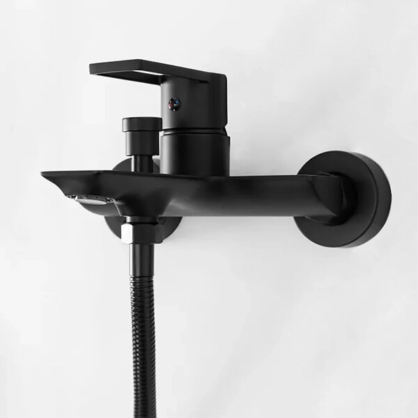 REA Flip, robinet de baie cu set de mână de duș, negru mat, REA-B2003