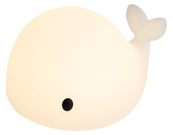 Lampă de masă albă 30 cm, cu LED, variabilă, IP54, reîncărcabilă - Baby Whale