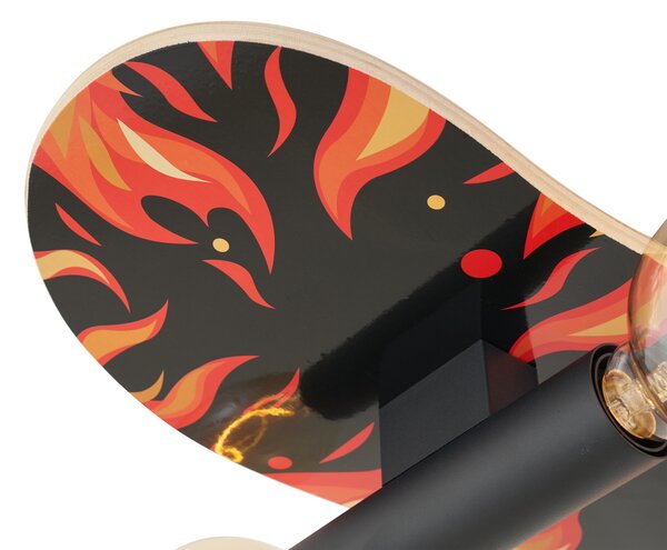 Lampă de perete neagră cu roșu 80cm - Skateboard