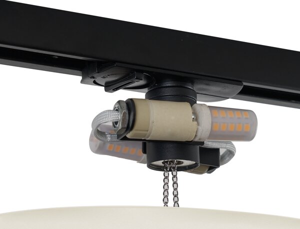Plafonieră modernă bej pentru sistem de iluminat pe șină monofazat cu 2 lumini - Iconic Pulley