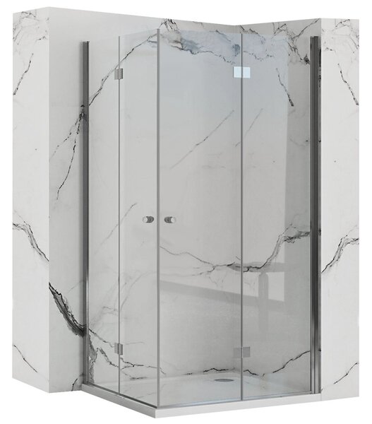 Rea Fold N2, cabină de duș cu ușă rabatabilă 70 (uşă) x 70 (uşă), sticlă transparentă de 6 mm, profil cromat, REA-K1950