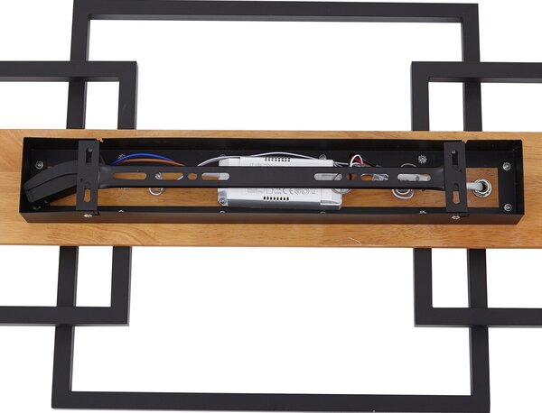 Plafonieră de design neagră pătrată, incl. LED, cu dimmer în 3 trepte - Nimue