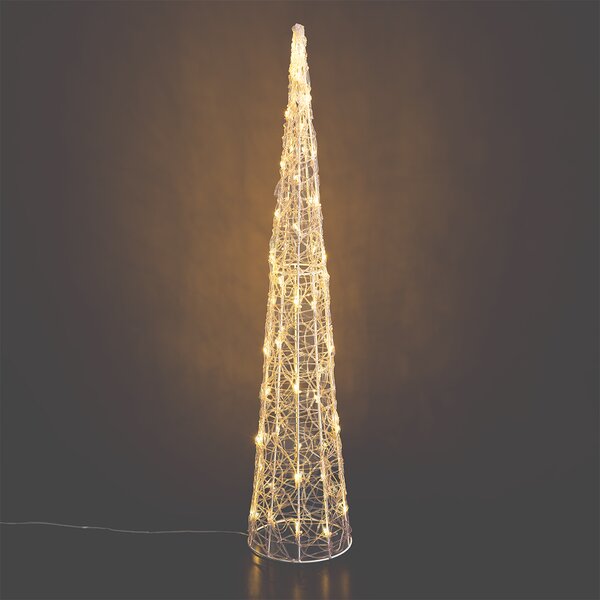 Brad de Crăciun transparent 100cm Incl. LED IP44 - Coni