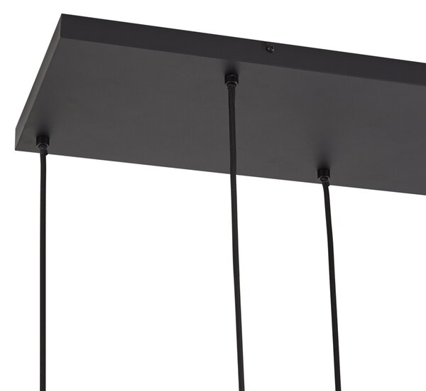 Lampa suspendată de design neagră cu sticlă fumurie cu 6 lumini - Ana