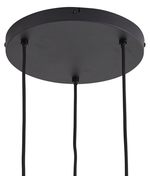 Lampă suspendată de design neagră cu sticlă fumurie cu 3 lumini - Ana