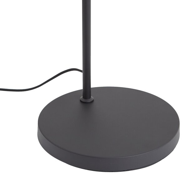 Lampă de podea de design neagră cu sticlă fumurie - Ana