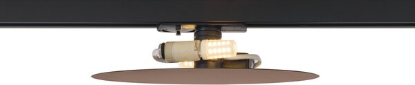 Plafonieră modernă bronz pentru sistem de șină monofazat cu 2 lumini - Iconic Pulley