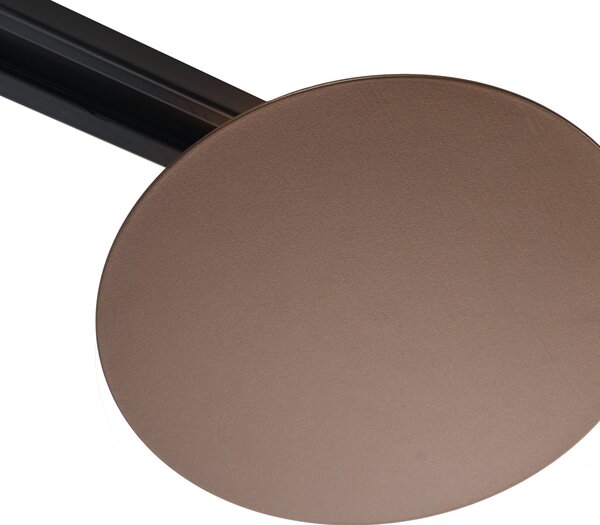 Plafonieră modernă bronz pentru sistem de șină monofazat cu 2 lumini - Iconic Pulley
