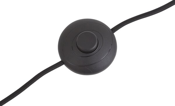 Lampă de podea de design neagră cu sticlă fumurie - Ana
