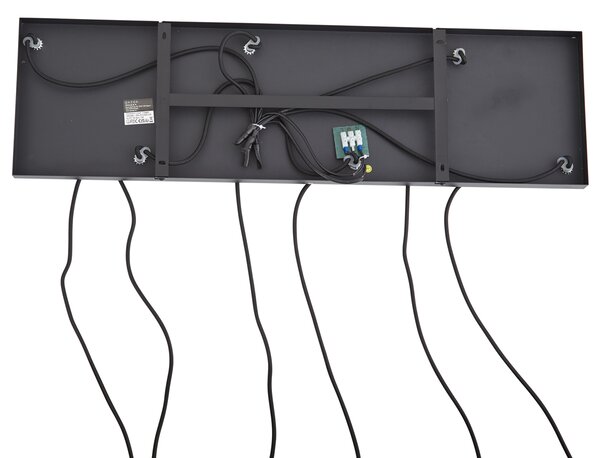 Lampa suspendată de design neagră cu sticlă fumurie cu 6 lumini - Ana