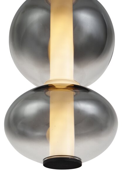 Lampă suspendată Art Deco neagră cu sticlă fumurie și transparentă 5 lumini incl. LED - Lizzy