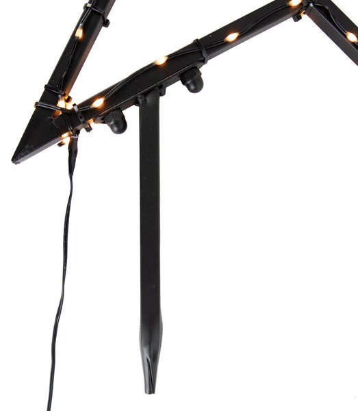 Spot luminos de Crăciun Stea de Crăciun Negru 60cm incl. LED IP44 - Kas
