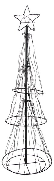Lampă de podea de Crăciun neagră în formă de copac 150 cm, cu LED și timer IP44 - Ugoku
