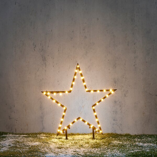 Spot luminos de Crăciun Stea de Crăciun Negru 60cm incl. LED IP44 - Kas