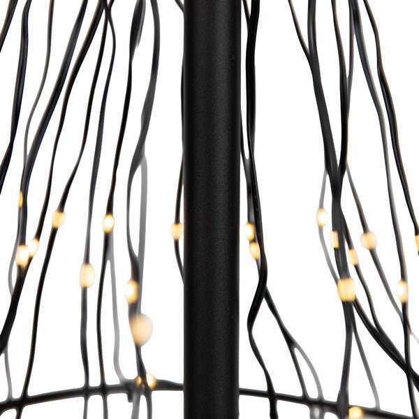Lampă de podea de Crăciun neagră în formă de copac 150 cm, cu LED și timer IP44 - Ugoku
