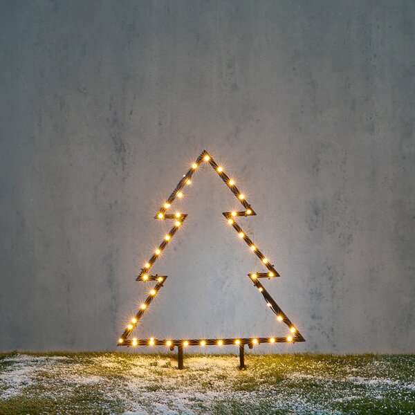 Spotlight de Crăciun negru în formă de brad 54 cm incl. LED IP44 - Kas