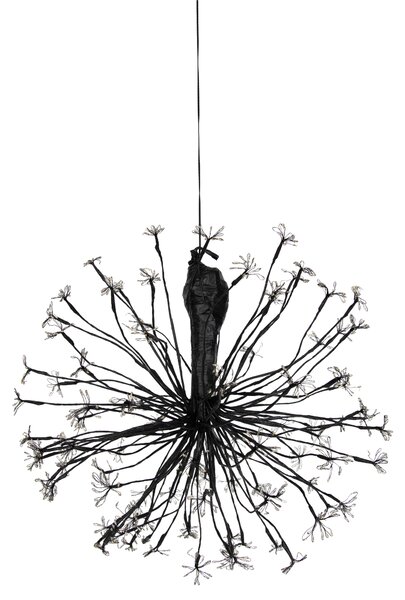 Lampă suspendată de Crăciun sferică neagră 60 cm, cu LED și temporizator IP44 - Nobu