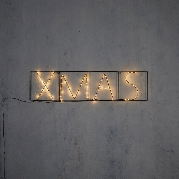 Lampă de perete de Crăciun neagră XMAS incl. LED cu temporizator IP44 - Yoro