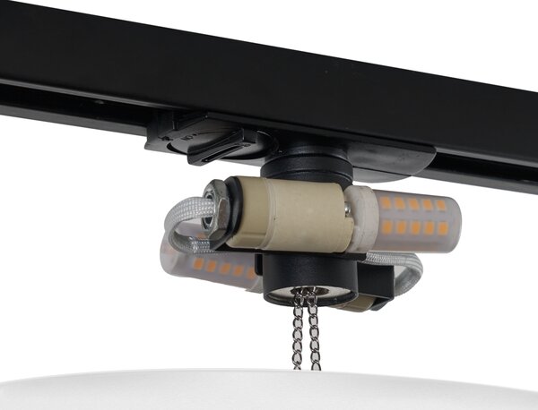 Plafonieră modernă albă pentru sistem de iluminat pe șină monofazat cu 2 lumini - Iconic Pulley