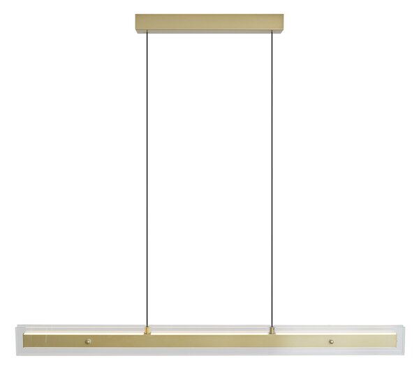 Lampă suspendată modernă din alamă cu sticlă transparentă, inclusiv LED Easylift - Catch