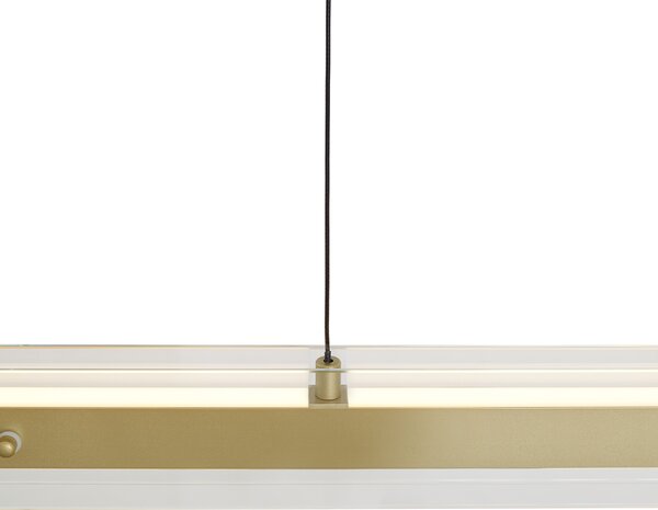 Lampă suspendată modernă din alamă cu sticlă transparentă, inclusiv LED Easylift - Catch