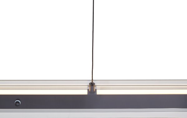 Lampă suspendată modernă neagră cu sticlă fumurie incl. LED Easylift - Catch
