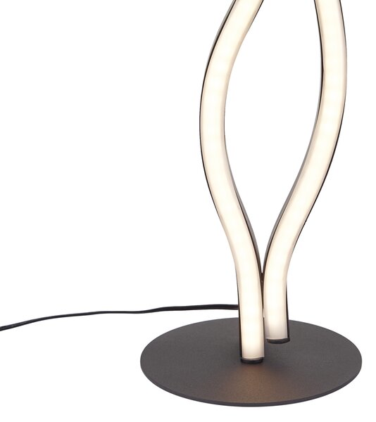 Lampă de masă de design neagră cu LED inclus, cu dimmer - Ying